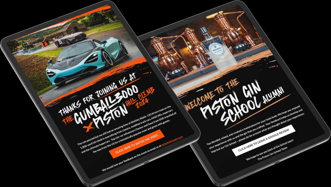 Piston Distillery Email Campaign examples