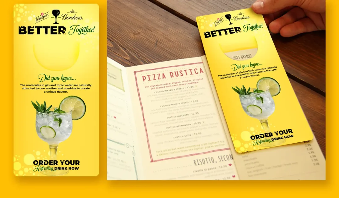 Schweppes Case Study Menu Inserts